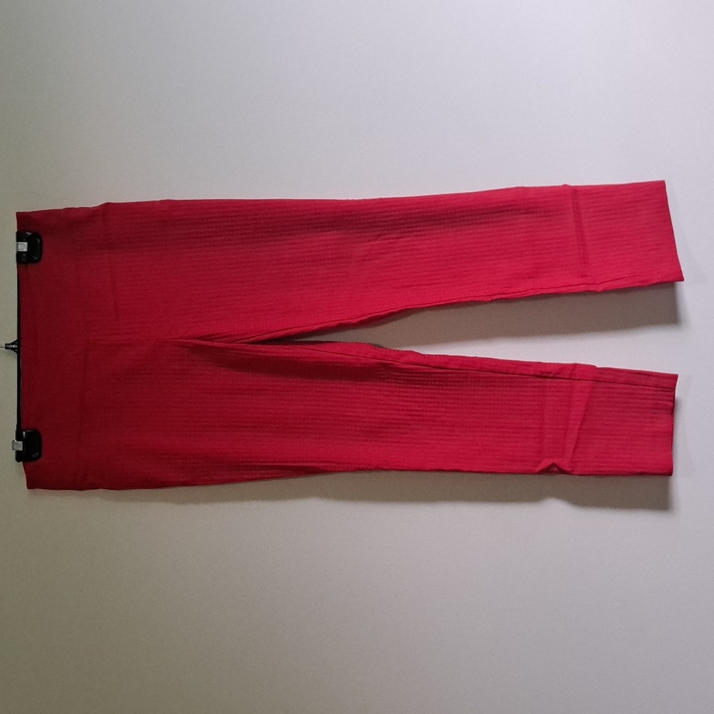 🪭Pull-up bright red women dress pants,no pockets/zippers super comfortable